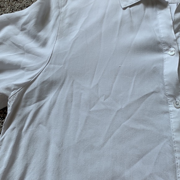 Chico’s White Button Down Front Tie 3/4 Sleeve Blouse - Picture 10 of 14